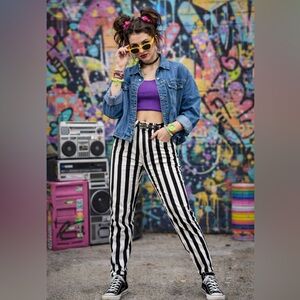 90s VIP stripe denim jeans